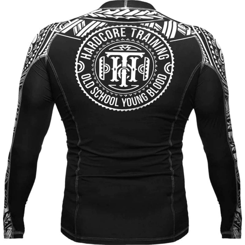 Hardcore Training TA Moko Black Men's Rash Guard Compression Long Sleeve MMA No-Gi Tight BJJ Grappling Base Layer Fitness - Image 3